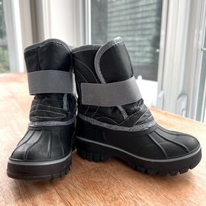 Lily & Dan, Size KIDS 7/8, Black and Gray Winter Boots, Unisex